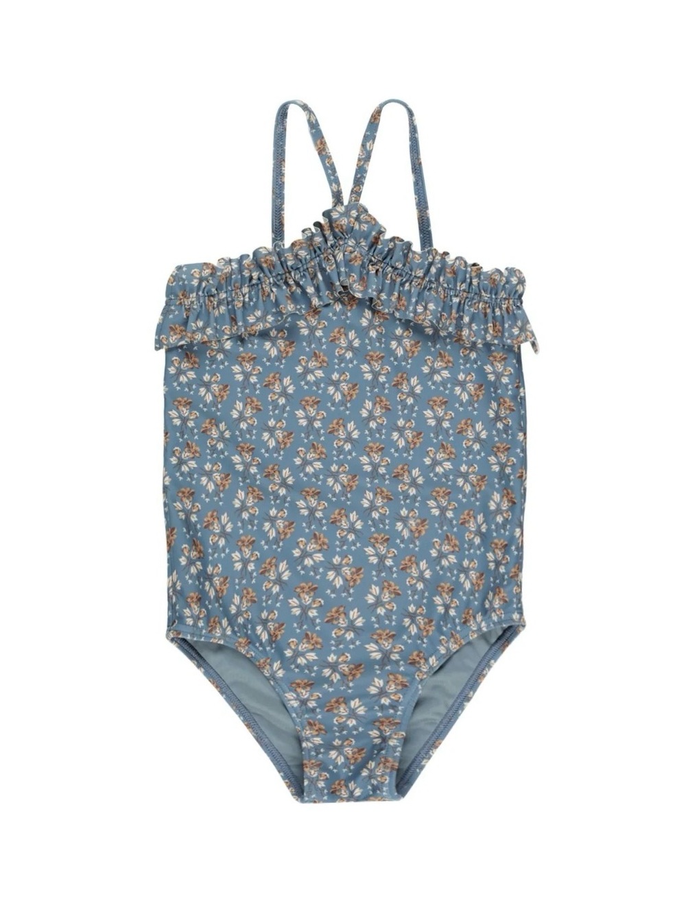 Rylee + Cru Rouched One-Piece Swimsuit || Blue Floral